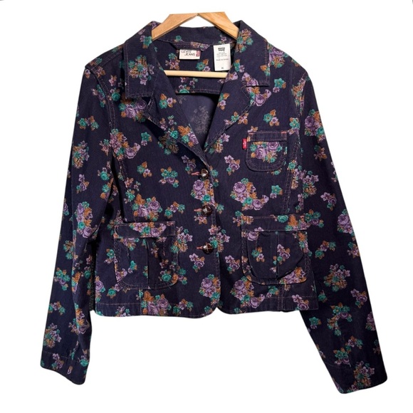 Levi’s Floral Corduroy Blazer Jacket - Picture 1 of 5